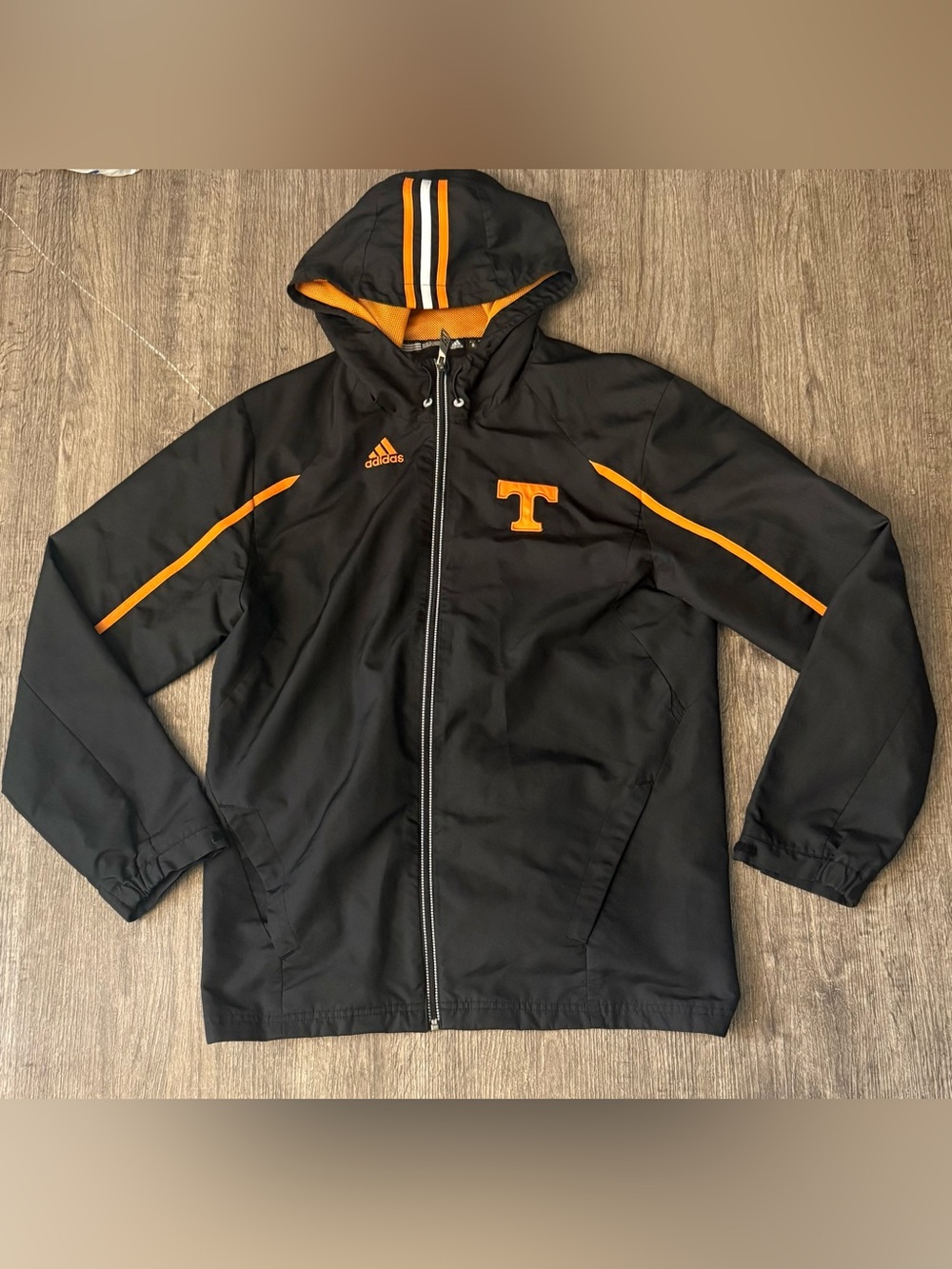 Adidas Men’s Black & Orange Hooded Jacket - Tennessee T Logo